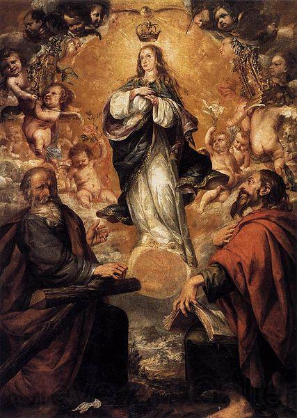 Juan de Valdes Leal Virgin of the Immaculate Conception with Sts Andrew and John the Baptist Norge oil painting art